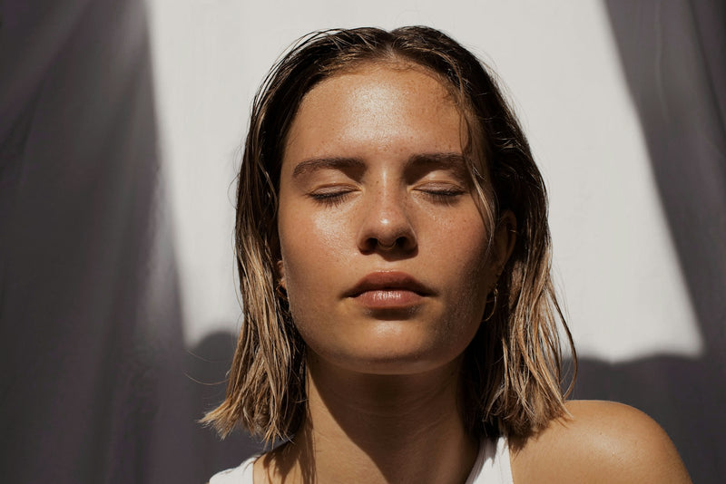 Healthy glowing skin in natural light